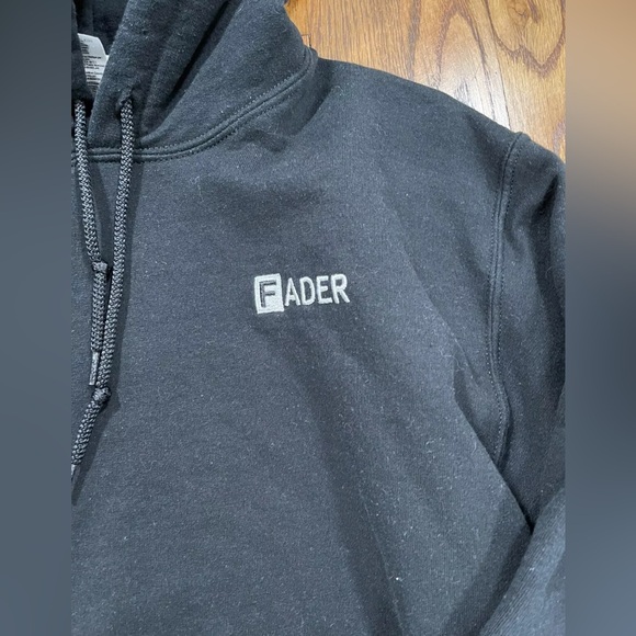 Men’s Fader Magazine Black Pullover Hooded Sweatshirt Size Small - Picture 2 of 4